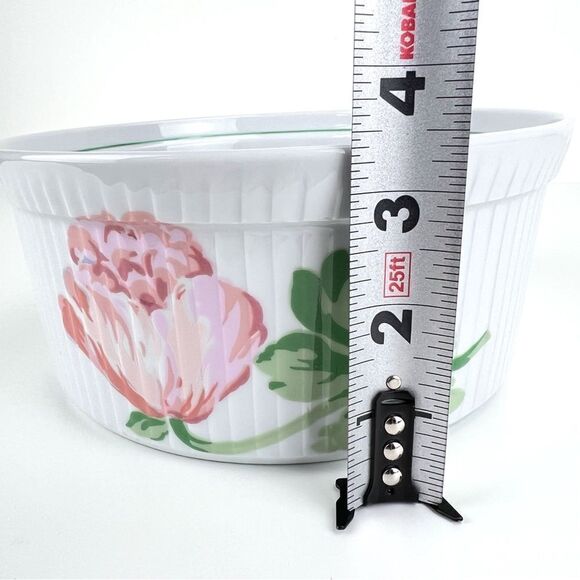 Philippe Deshoulieres Porcelaine Bouquet Flowers France Casserole Baking Dish - Picture 7 of 8